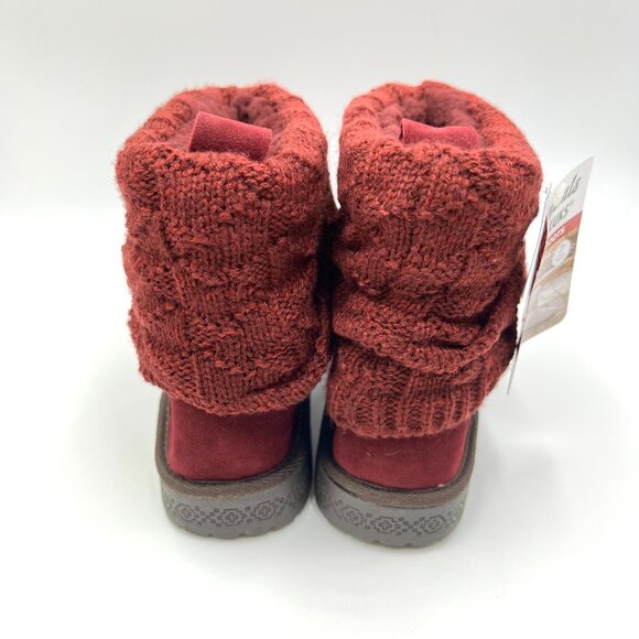 Muk Luks Womens Size 7 Burgundy Red Vegan Suede‎ Leather Boots Shoes - Picture 6 of 12